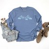 Mountain Range and Trees - Women's Garment Dyed Long Sleeve Graphic T-Shirt - 3 of 4