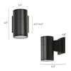 LNC Classic 1-Lights 6.5"H Mid-Century Modern Geometrical Outdoor Wall Lights, Black  with Glass - 3 of 4