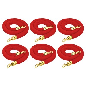 Unique Bargains Hotel Adjustable Velvet Stanchion Rope with Snap Hooks 6 Pcs - 1 of 4