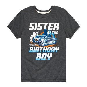 Boys' - Hot Wheels - Sister Of Birthday Boy Short Sleeve Graphic T-Shirt - 1 of 3