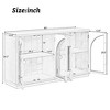 NicBex Buffet Cabinet with Storage Large Sideboard Cabinet Coffee Bar Cabinet with Artificial Rattan Door and Metal Handles - 3 of 4