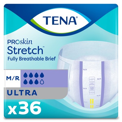 TENA ProSkin Stretch Ultra Incontinence Briefs, Heavy Absorbency, Unisex