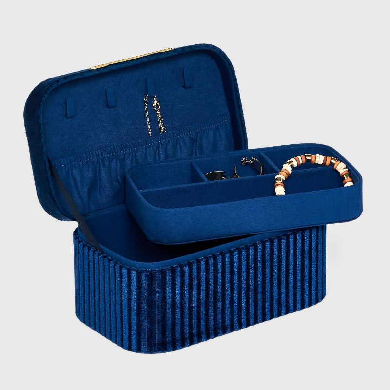 Velvet Textured Organizer Jewelry Box - A New Day™, 2 of 3