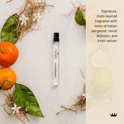 Cremo Cologne - Italian Bergamot - 0.33 fl oz: Spray, Fresh Scent, Trial Size