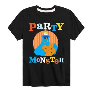 Boys' - Sesame Street - Party Monster Cookie Monster Short Sleeve Graphic T-Shirt - 1 of 4