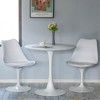 Fabulaxe Mid-Century Modern Swivel Tulip Side Chair with Comfortable Cushioned Seat, White Polypropylene Accent Side Chair - 3 of 4