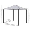 Aghana Digitals Taupe 10x10 Outdoor Gazebo with Mesh Panels, 2-Tier Vented Roof, UV-Blocking - 4 of 4