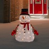 Northlight 32" Lighted 3D Chenille Snowman in Top Hat Outdoor Christmas Decoration - 2 of 4