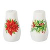 Gibson Home 4 Piece Ceramic Serving Set in White With Poinsettia Decorations - 3 of 4