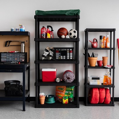 Black 5-Tier Heavy Duty Plastic Shelving Unit