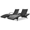 JUJABU Outdoor Wicker Chaise Lounges Set of 2 with Side Table and Adjustable Backrest - 2 of 4