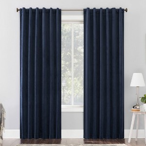 Sun Zero Blackout Amherst Velvet Noise Reducing Thermal Back Tab Curtain Panel - 1 of 4