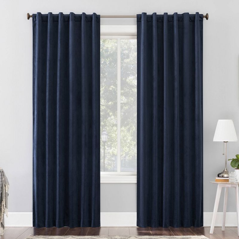 Amherst Velvet Noise Reducing Thermal Back Tab Extreme Blackout Curtain Panel - Sun Zero, 1 of 13