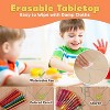 Height Adjustable Kids Table & 6 Chair Set: Graffiti Desktop w/ Non-Slip Legs, Toddler Activity Desk for Ages 2-10 - 3 of 4
