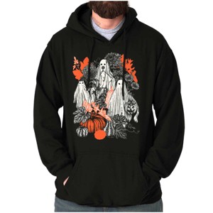 Autumn Leaves Fall Ghosts Pumpkins Hoodie Sweatshirt Women Men Brisco Brands - 1 of 4