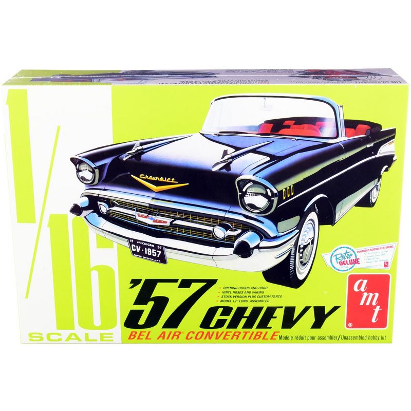 Skill 3 Model Kit 1957 Chevrolet Bel Air Convertible 2-in-1 Kit 1/16 Scale Model by AMT, 1 of 5