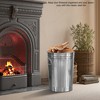 Round Galvanized Steel, Trash Can with Lid - Durable Metal Bucket for Backyard, Lawn, Garden and Yard Use - 4 of 4