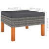 vidaXL Footstool Poly Rattan and Solid Eucalyptus Wood - 4 of 4