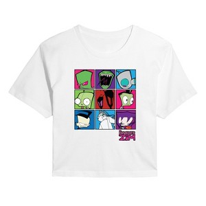 Women's - Invader Zim - Boxed Invader Gir Cropped Graphic T-Shirt - 1 of 4