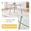 NicBex 5 PCS/7 PCS Dining Table Set,Round Tempered Glass Dining Table with Silver Metal Legs,4/6 PU Chairs for Kitchen/Apartment - image 4 of 4