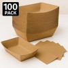 Paper Food Trays Disposable Paper, Kraft Serving Boats, Food Holder for Snacks French Fries Nachos Hot Dog  BBQ Party & Concessions - 2 of 4