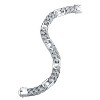 Guili Mens Rhodium Plated Sterling Silver Oblong Curb Chain Bracelet with Iced Out Cubic Zirconia Stones for a Bold and Luxurious Fashion Statement - 2 of 4