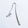 Luminous Sun Moon Star Bookmark Retro Pentagram Glowing Metal Bookmark(Ancient Silver Stars) - 2 of 4