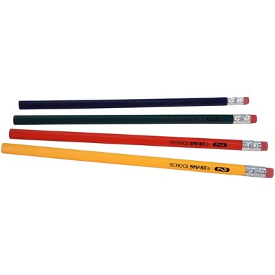 School Smart Traditional No 2 Pencils, Assorted Colors, Pack of 144