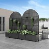Lirago 6 ft. H x 4 ft. W Metal Planter Box privacy screen Garden Bed with Trellis and Wheels - Black - 3 of 4