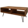 HomeRoots 23" Brown And Black Wood And Metal Coffee Table With Shelf - 4 of 4