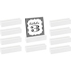 Darware White Wooden Sign Holders, 10pk; Stands for Cardstock, Acrylic Signs, and Greeting Cards, Small 4.6 Inch Long by 1.2 Inch Wide - 1 of 4