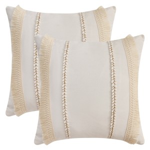 REGALWOVEN Boho Modern Striped Decorative Throw Pillow Cover for Living Room Bed Sofa 2 Pcs - 1 of 4