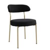 NicBex Dining Chairs Set of 2 Upholstered Chair Boucle Modern Chair with Curved Backrest and Metal Legs for Kitchen, Bedroom, Black, Gold - 3 of 4