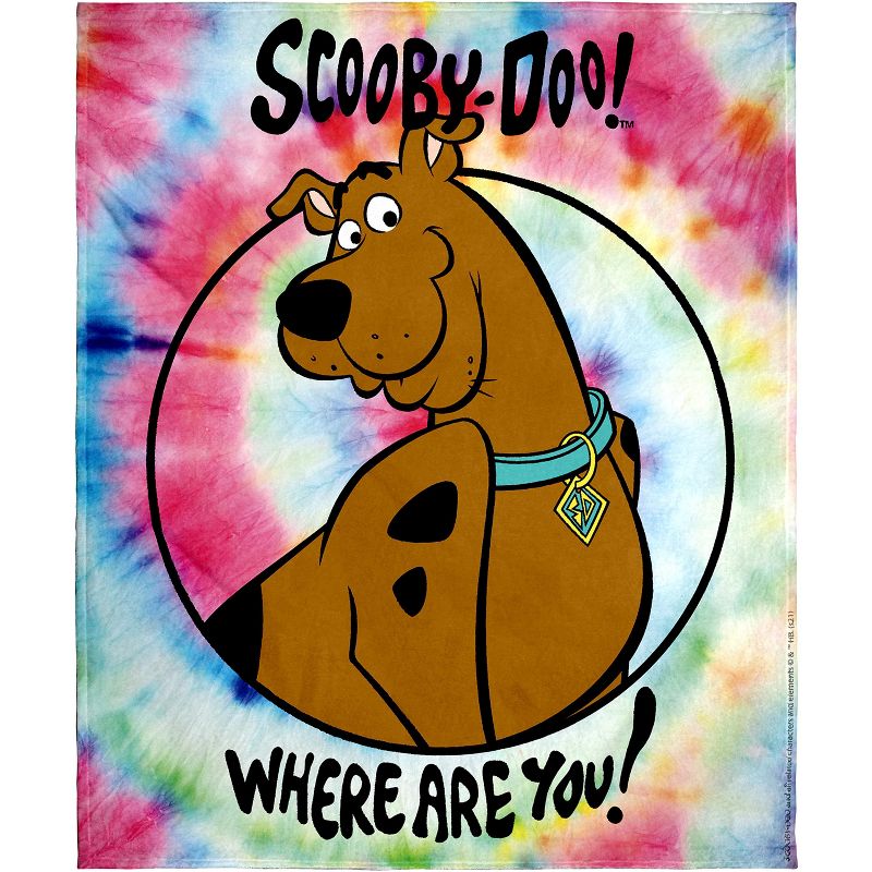 Scooby Doo Where Are You? Tie Dye Silk Touch Throw Blanket Multicoloured, 1 of 4