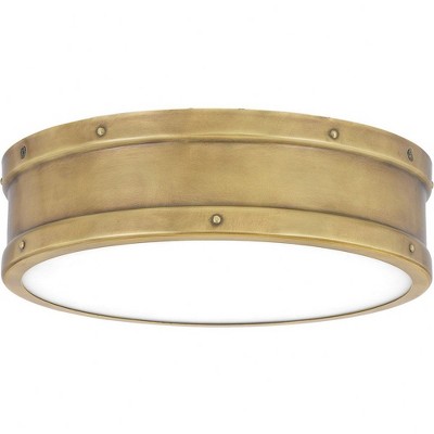 Elegant Gold LED Flush Mount Ceiling Light with Etched Diffuser
