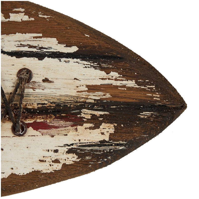 7&#34;x23&#34; Wood Handmade Distressed Fish Shaped 3 Hanger Wall Hook with Metal Accents Brown - Olivia &#38; May, 5 of 9