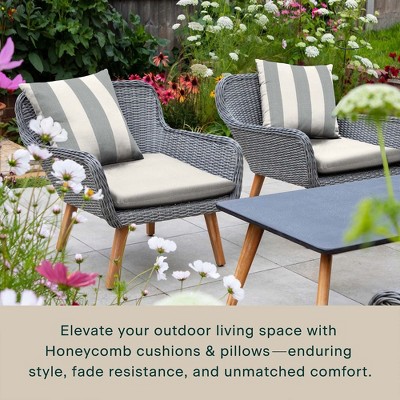 Textured Solid Bone Outdoor Universal Seat Cushion Set