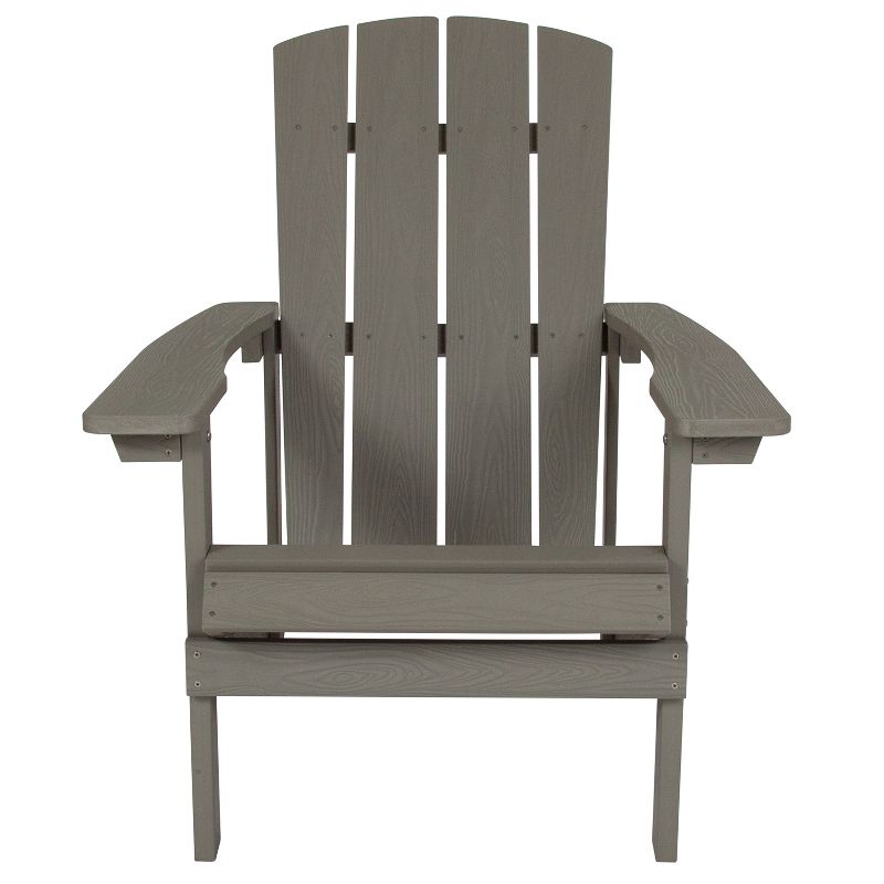Merrick Lane Azure Adirondack Patio Chairs With Vertical Lattice Back And Weather Resistant Frame, 5 of 18