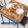 3-Piece Black Wood Dining Table Set for 2 with Upholstered Cushion Chairs, Rectangular Kitchen Table & Chairs for Small Space, Breakfast Nook - 3 of 4