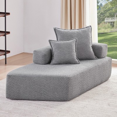 Whisen Oversized Modular Pieces for Convertible Luxury Boucle Floor Couch, 4 Shapes Available