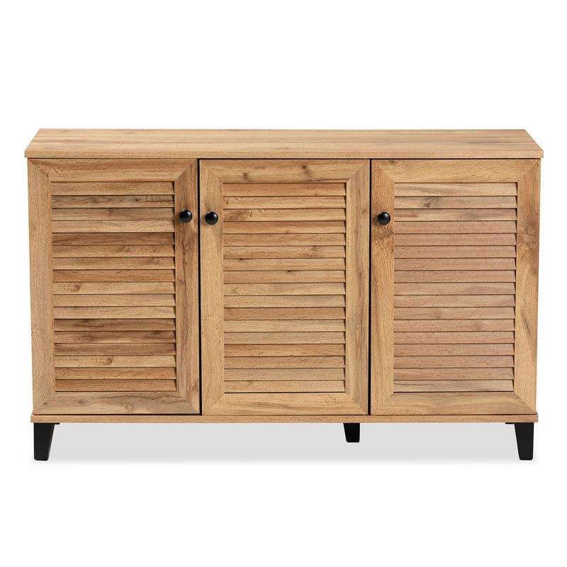 Coolidge Wood 3 Door Storage Cabinet Oak Brown - Baxton Studio, 4 of 14