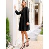 INSPIRE CHIC Women's Casual Long Sleeve Self Tie Bow Cute Tunic Fall Babydoll Dress - 4 of 4