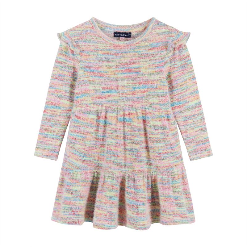 Andy & Evan  Toddler Girls Multicolor Knit Dress, 1 of 6