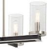 Minka Lavery Coal Nickel Pendant Chandelier 18" Wide Modern Clear Seeded Glass Shade 4-Light Fixture for Dining Room House Foyer - 2 of 2