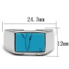 Slickblue Bold Men’s Stainless Steel Ring with Rectangle Sea Blue Stone – Everyday & Special Occasion Jewelry 8-13 - 2 of 4