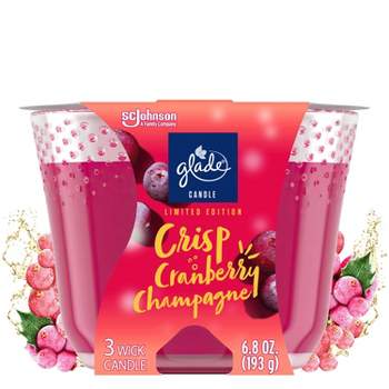 3-Wick Glade Large Candle - Crisp Cranberry Champagne - 6.8oz
