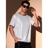 INSPIRE CHIC Men's Metallic Short Sleeved Club Rave Party Sequins Sparkly T-Shirt - 2 of 4