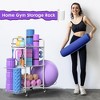 MOEPISY Home Gym Storage Rack Exercise Equipment Storage Organizer for Yoga Mat Dumbbells Kettlebells Foam Roller Yoga Strap & Resistance Bands - 2 of 4