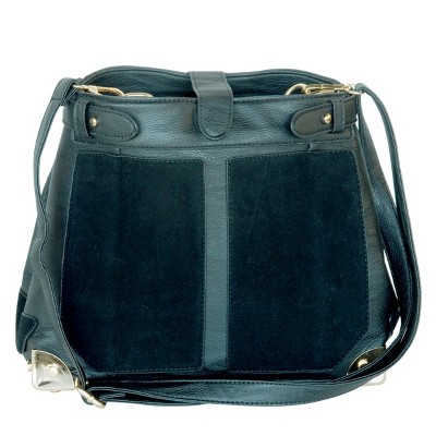 Slickblue Women’s Black Purse, Faux Leather Handbag with Strap and Inner Pocket, Modern Style, 10.5"x4.5"x8"