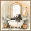 Kate & Laurel All Things Decor 30"x30" Sylvie Black Bear Bathroom Watercolor Framed Canvas by The Creative Bunch Studio Natural - 2 of 4